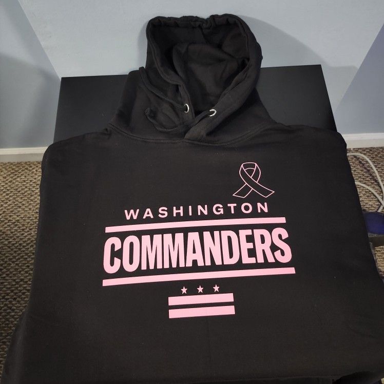 Black Washington Commanders Breast Cancer Hoodie 