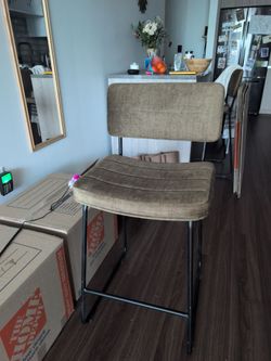 2 Dark Green High Top Chairs