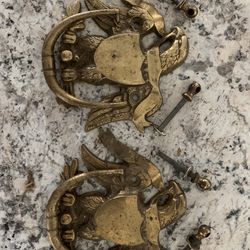 Set of two solid brass eagle door knockers