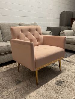 Pink Tufted Accent Chair