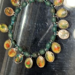 Saint Pendent Bracelet And Beaded Cross