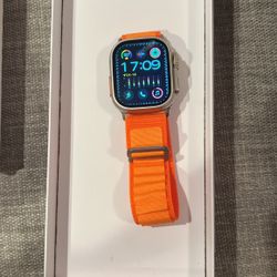 Kids Smart Watch W/ Rugged Titanium Case And Orange Bands. 