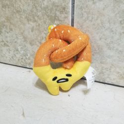 Gudetama Pretzel Keychain Plush
