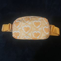 Travel Bags Hearts Orange And White Strap Bag Unisex Adjustable Strap