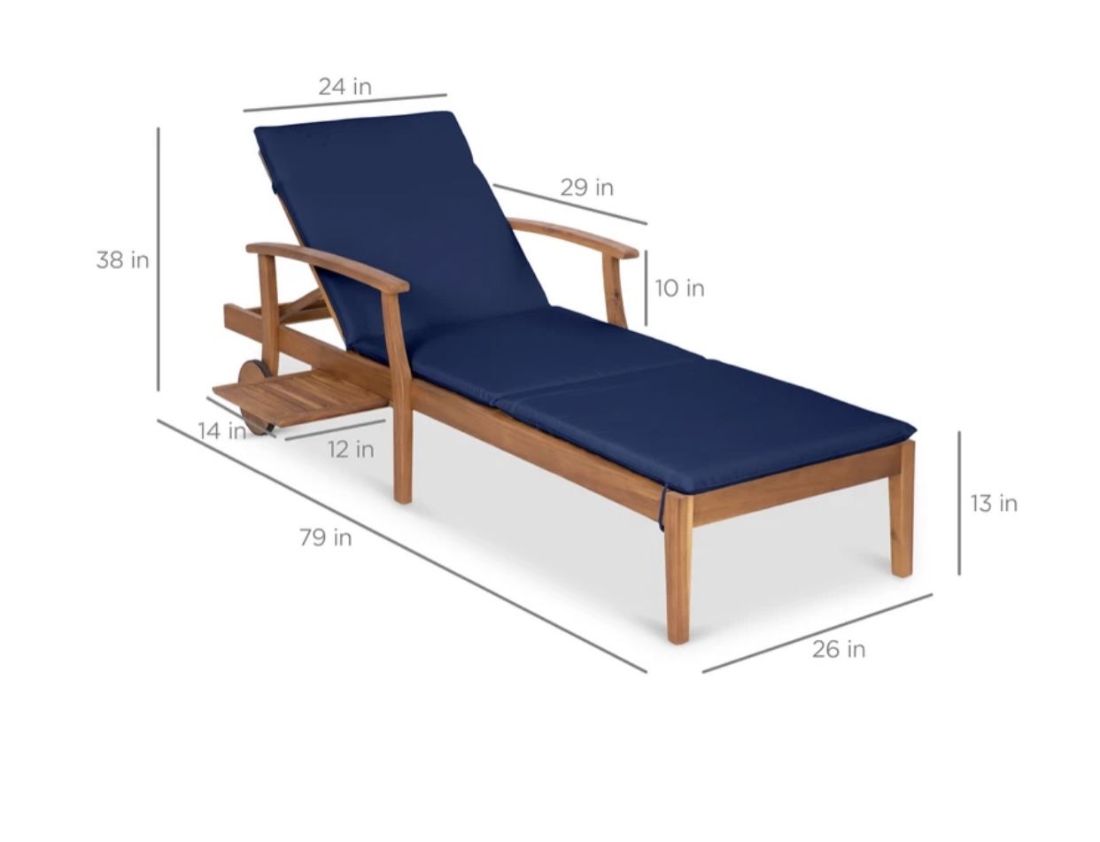 Outdoor wood chaise lounge