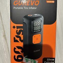 Tire Inflator Portable Air Compressor, Cordless Car Tire Inflator with Digital Pressure Gauge, LED Light and Auto Shut-Off Function -Air Pump for Car 