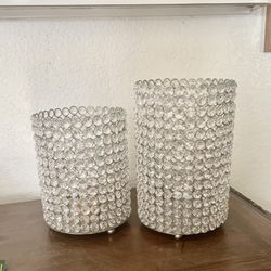 Crystal Candleholders, And A Small Lamp Made In India