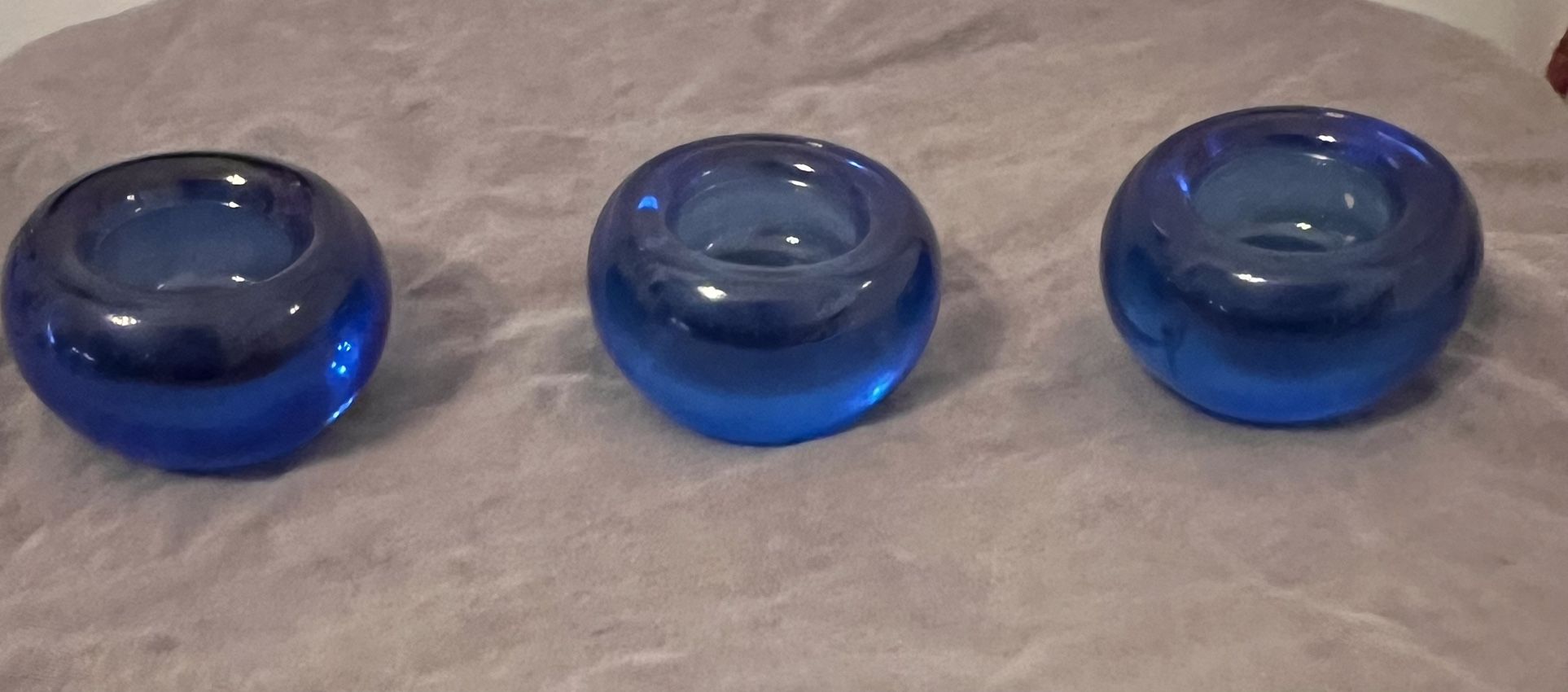 Cobalt Blue Crystal Votive Candle Holder