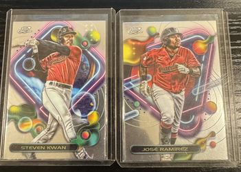 Steven Kwan and Jose Ramirez Topps Chrome Cards