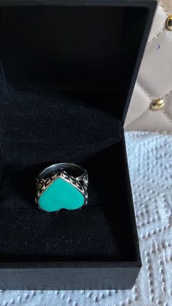 Silver Ring with Turquoise Heart Stone