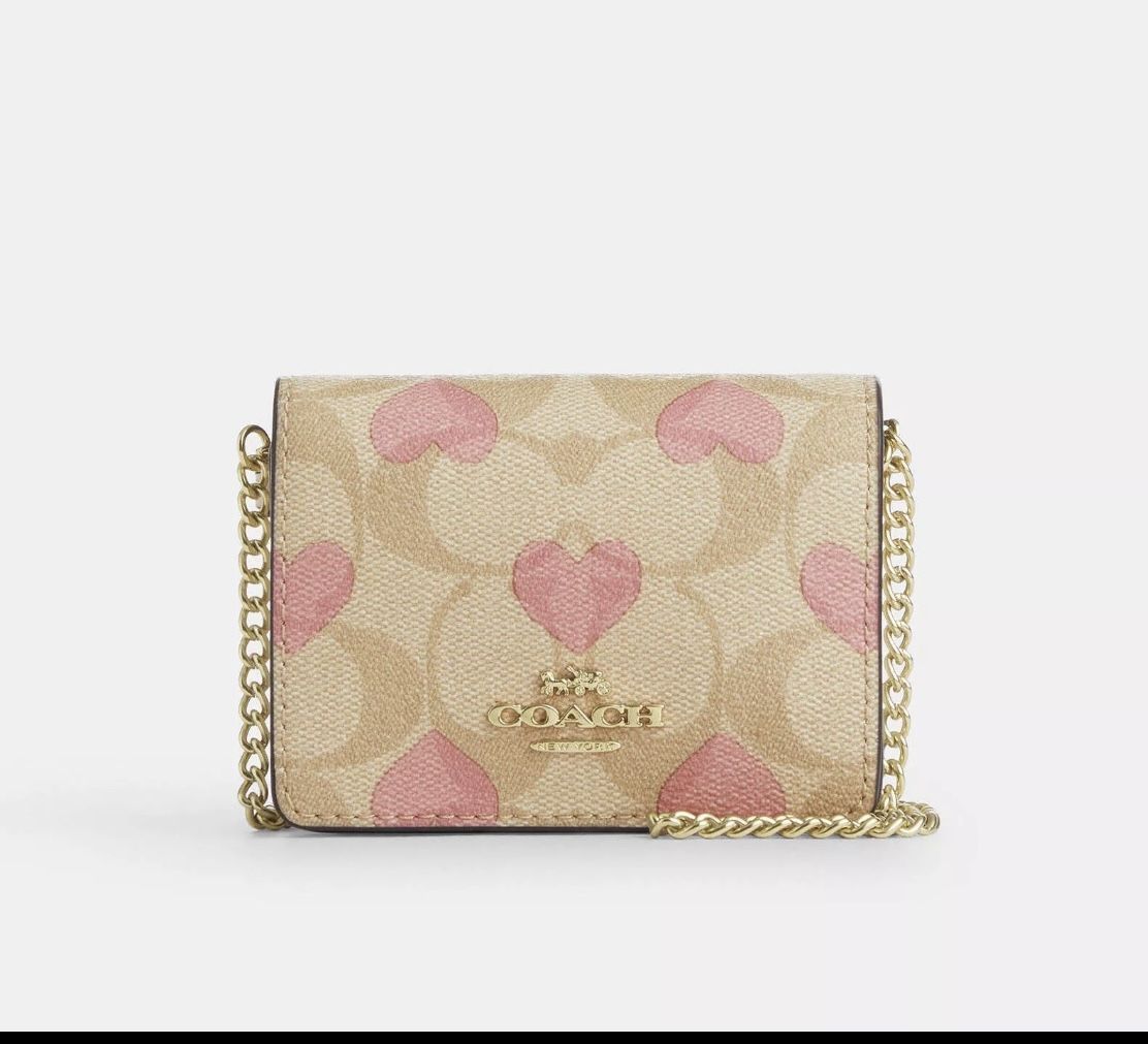 Coach Wallet Heart Signature Canvas
