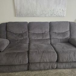 Living Room Set -Dark Gray Reclinable Sofa And Love Seat