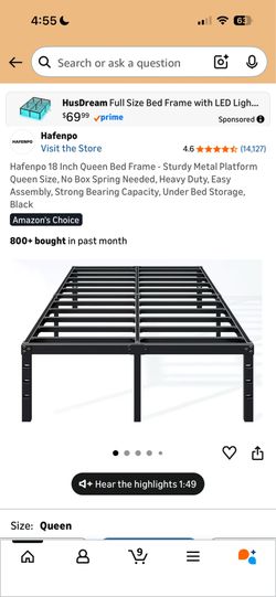 18 Inch Queen Platform Bedframe