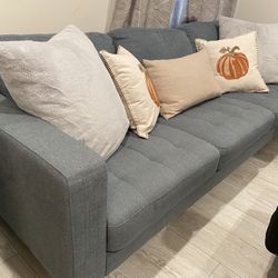 Tufted Mid Century Modern Dark Gray Sofa from Living Spaces