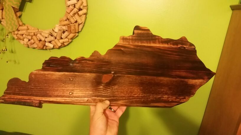 Kentucky state sign handmade reclaimed