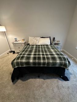 Full Size Mattress with Frame and 2 Mattress Pads