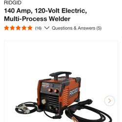 RIDGID WELDER 140Amp, 120-Volt Electric, Multi-Process Welder