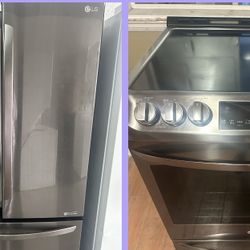 Refrigerator & Slide In Range 