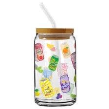 Lacroix Glass Jar with Straw