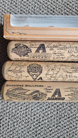 Arizona Diamondbacks Limited Edition Commemorative Bats (1998 & 2001) – 3 Bat Set