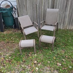 We're climbing lawn chairs. Nice shape.