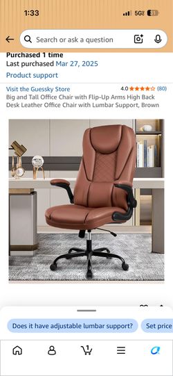 Unable to return office chair