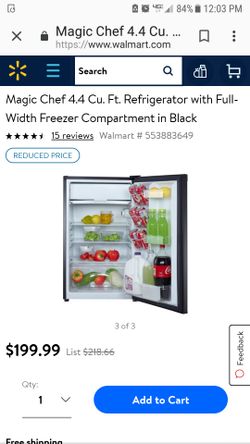 brand new black mini fridge