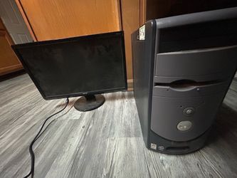 vintage dell computer and monitor