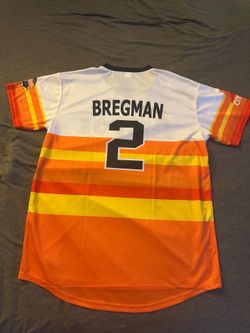Alex Bregman Houston Astros 2022 World Series Champions Throwback Rainbow Jersey SGA Tequila Sunrise XL