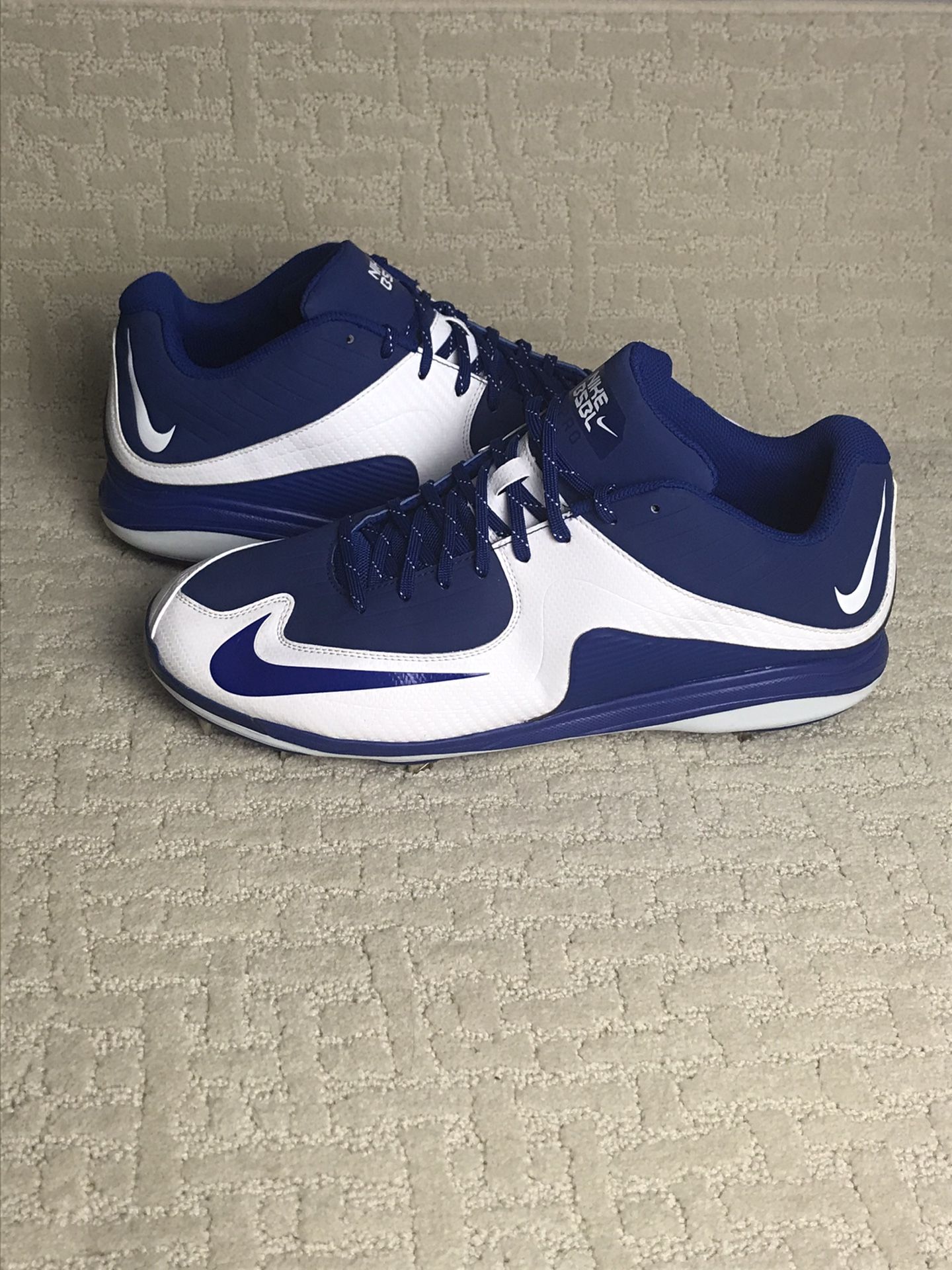Nike MVP Baseball Cleats Blue White New Metal 684685-411 Men's Size 15 (no box)