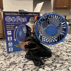 Go Fan Portable Rechargeable Clip-On Fan USB