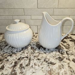 Matching White Oak Creamer & Sugar Bowl