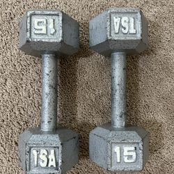 Set Of 15lbs Dumbbells