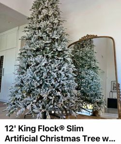 12ft Christmas tree King of Christmas flocked