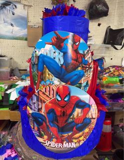 Spiderman three tier pinata with balls
