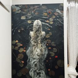 OPEN BOX, BEAUTIFUL GREEN TOWN, PAINTING 24x26