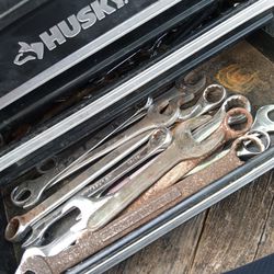 Assortment Of Tools And Husky Tool Box