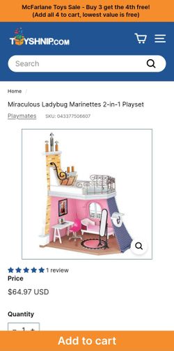 Miraculous Marinette's 2 in 1 Bedroom and Balcony Play Set (Not