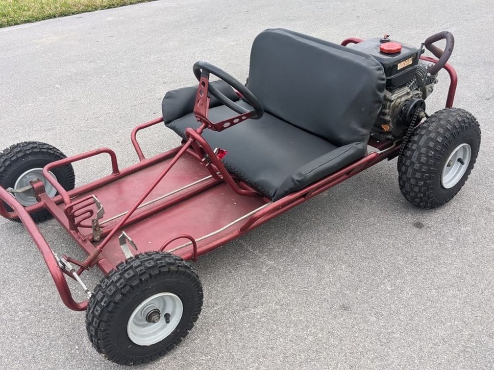 Vintage Retro Carter Brothers Super Wheels Go-Kart Candy Apple Red With Modified Predator 212 Engine Gocart Gokart Go Cart Kart