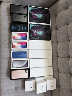 Boxes Only Of Apple Ipads Iphones and Airpods Pro