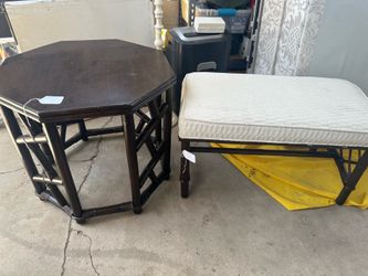 Vintage bench and side table
