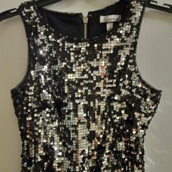Macy's Jr's Size  1 Dress .  Worn 1 Time. Perfect Condition. Silver Sequins.  