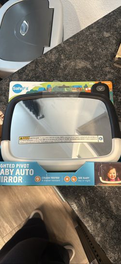 SafeFit® Lighted Pivot Infant Car Mirror, Crash-Tested, Black,