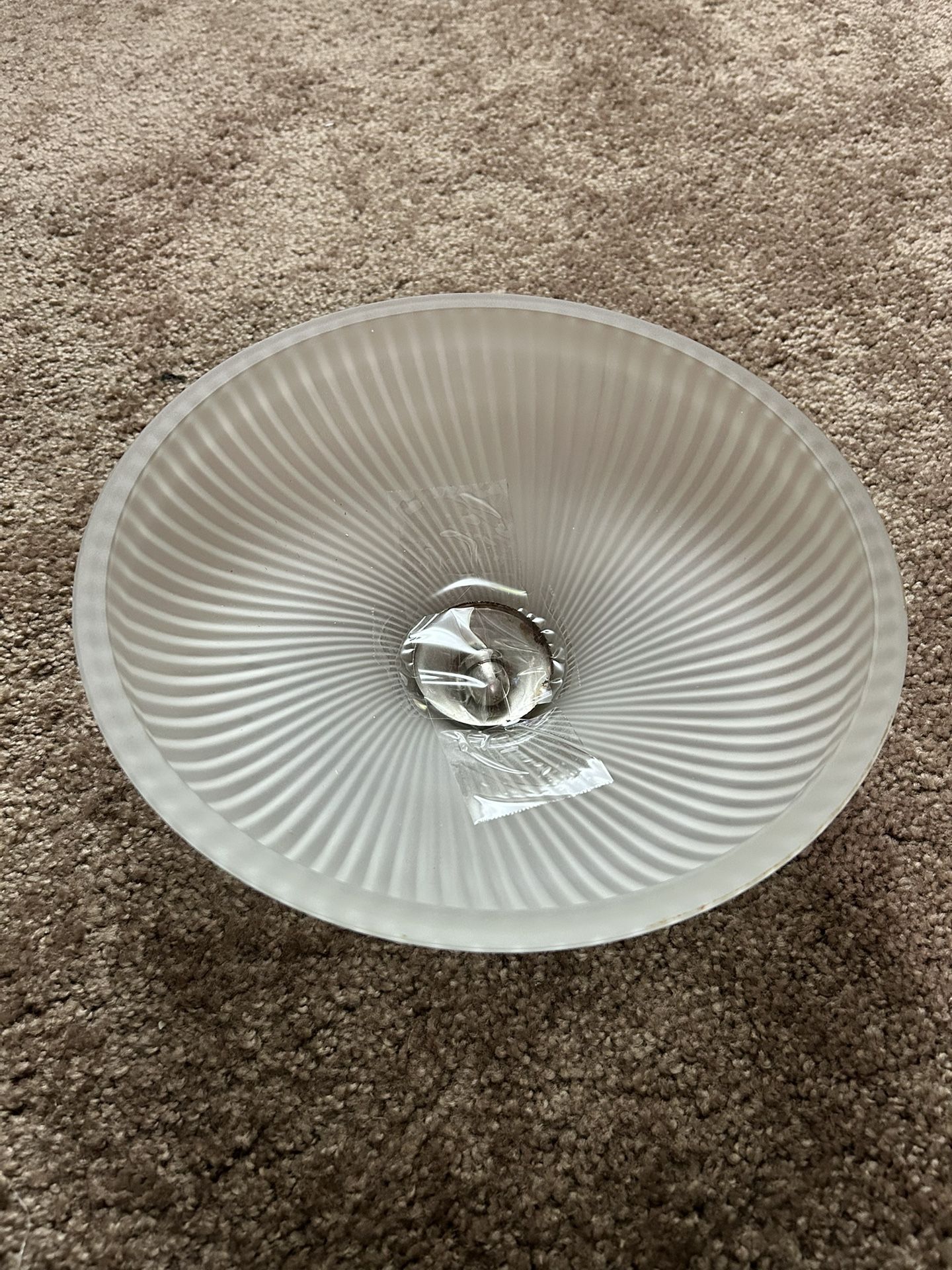 Vintage Ceiling Frosted Swirled Glass Light Fixture