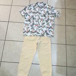 Mens Floral Leaf Set