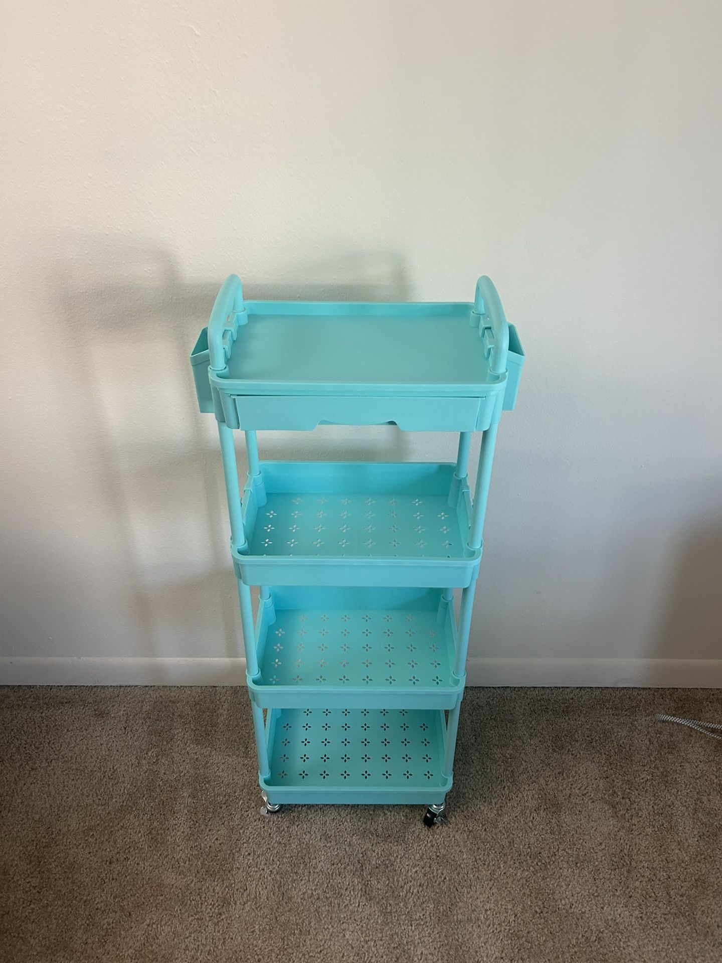 Goovilla 4 Tier Rolling Utility Cart Organizer with Removable Drawer,