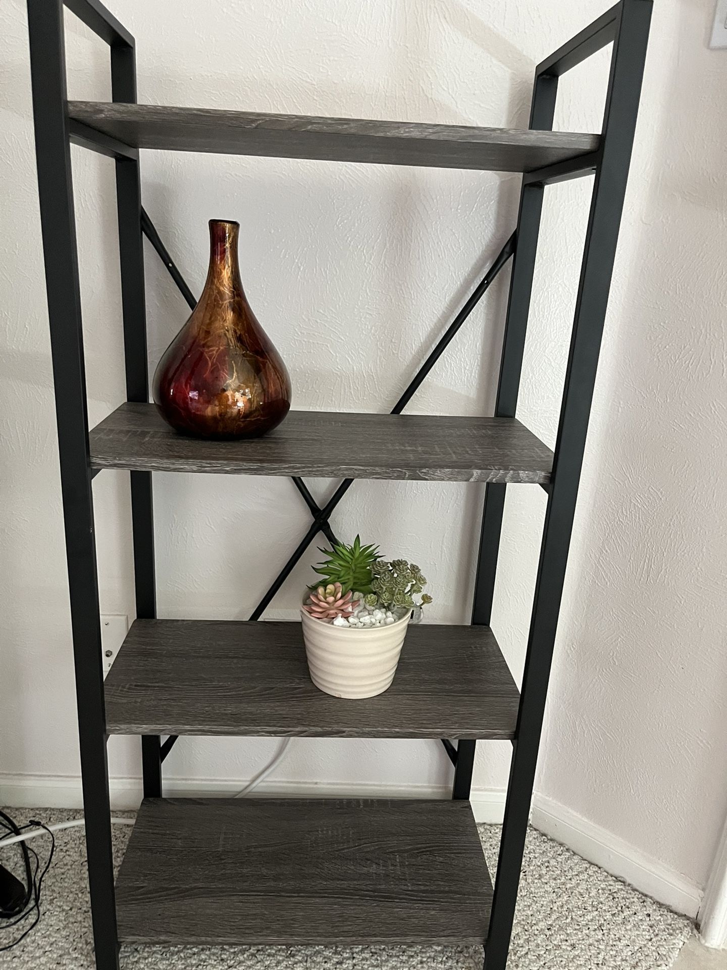 Set Of 2 Bookshelves With Metal Sides