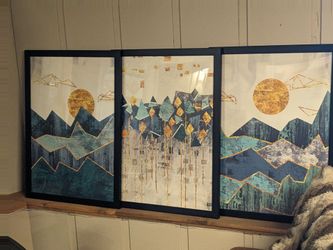 Framed mountain art