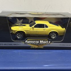 Ertl American Muscle 1970 Ford Mustang Mach 1 Yellow 1:18 LE Diecast Car 