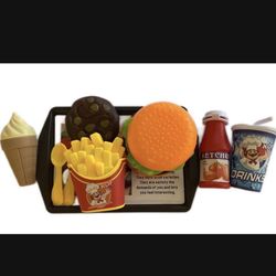 Fast Food Pretend Play Sets for Toddlers, Children | Play Food Set for Kids Kitchen | Fake Food, Hamburger and Fries, Ice Cream | Kitchen Toys